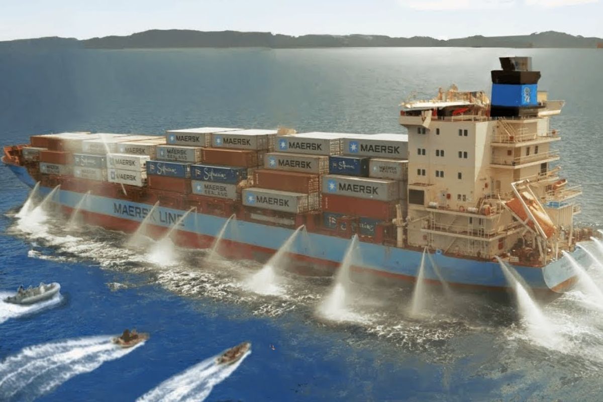 Como navios cargueiros usam canhões de água e defesa sem armas para enfrentar piratas somalis e rebeldes Houthis no Mar Vermelho sem depender só de escoltas