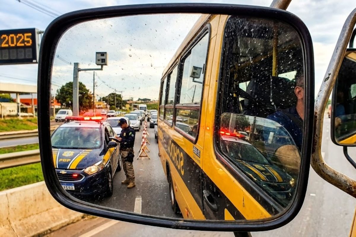 Lei do retrovisor em 2025 reforça no Código de Trânsito Brasileiro e no Contran regras para transporte escolar e torna retrovisor quebrado motivo certo de multa.