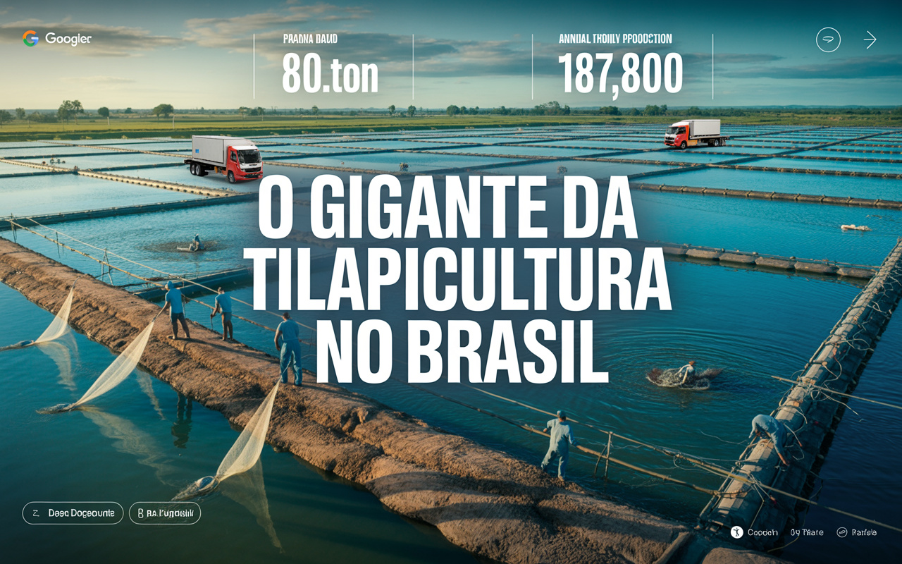 Como o Paraná se tornou o gigante da tilapicultura no Brasil: estado produz 187,8 mil toneladas por ano, abastece frigoríficos que abatem 80 toneladas por dia e lidera um mercado nacional de 662 mil toneladas