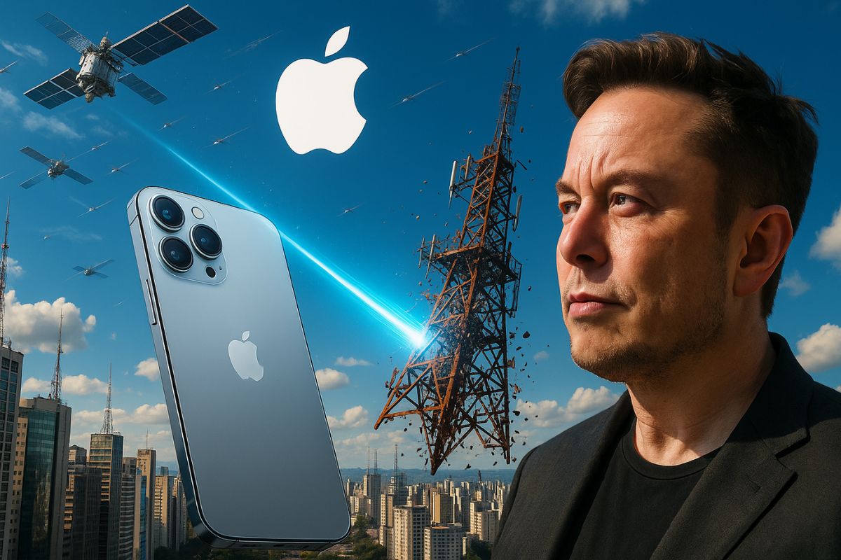 O fim das torres de celular pode estar próximo com plano bilionário da SpaceX, integração com iPhones e cobertura global via satélite direto do céu.