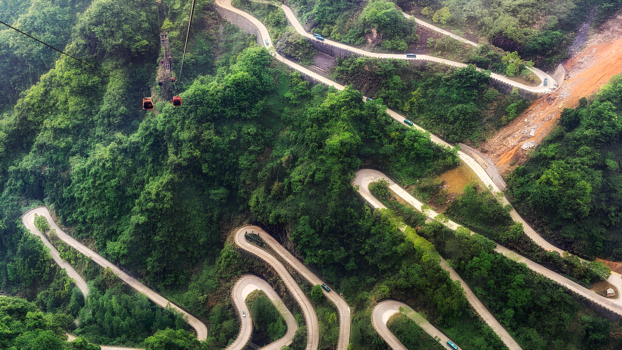 A estrada com 99 curvas que se enrola na montanha como um dragão e desafia motoristas ao longo de 11 km na China