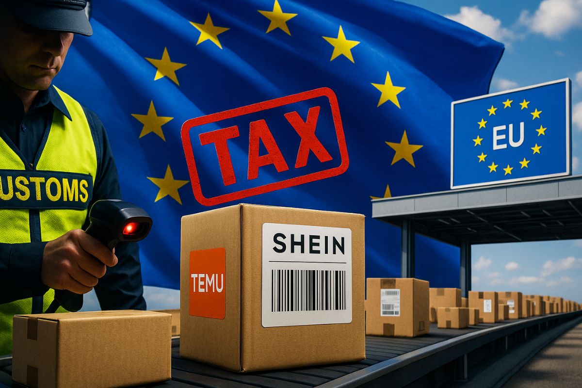 A taxa das blusinhas chega à União Europeia e mira plataformas como Temu e Shein, mudando o custo das importações da China com fim da isenção e possível tarifa administrativa por pacote a partir de 2026.