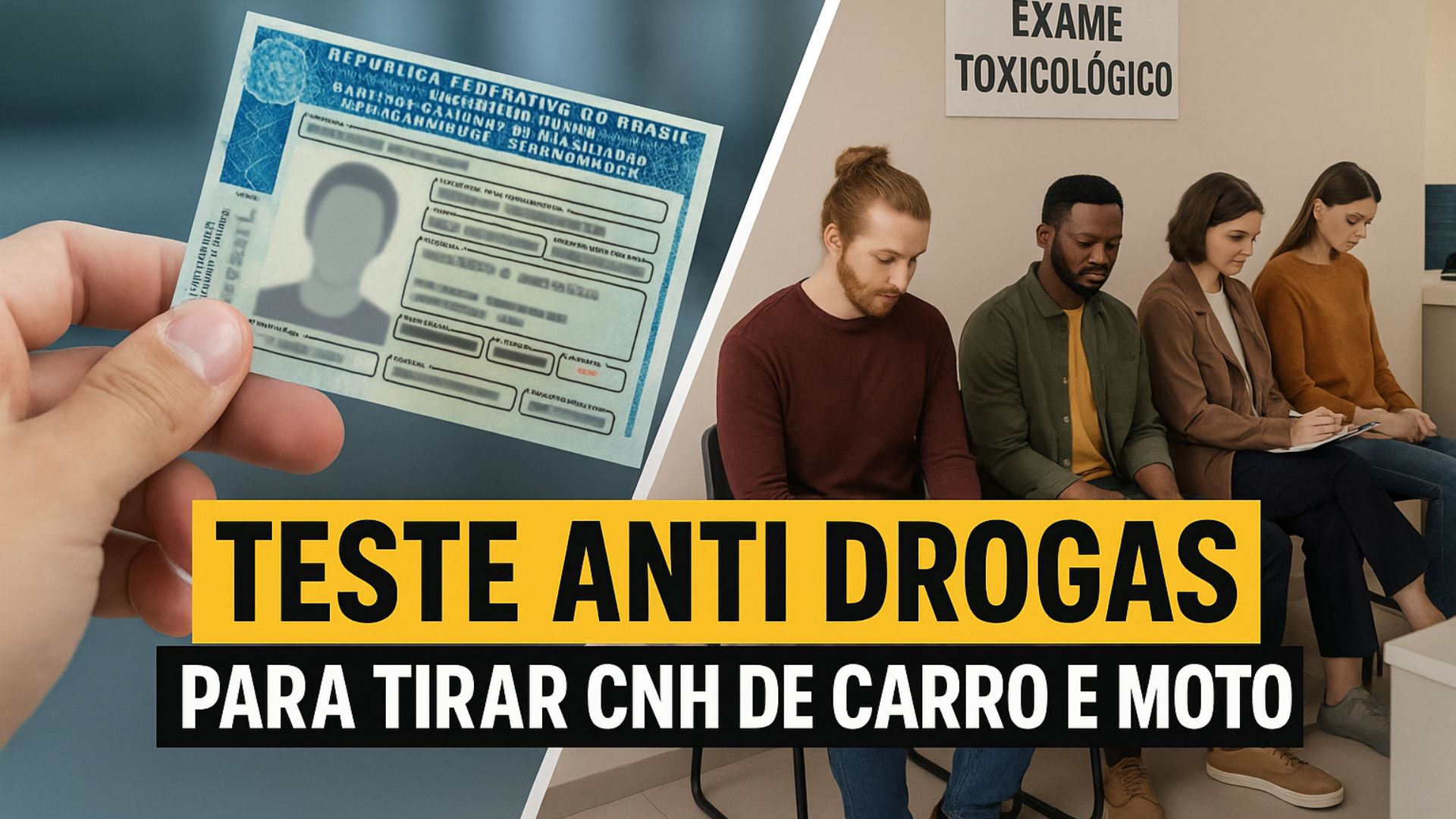 Projeto aprovado inclui exame toxicológico para primeira CNH A e B, mas regra foi vetada e segue sob decisão do Congresso Nacional.
