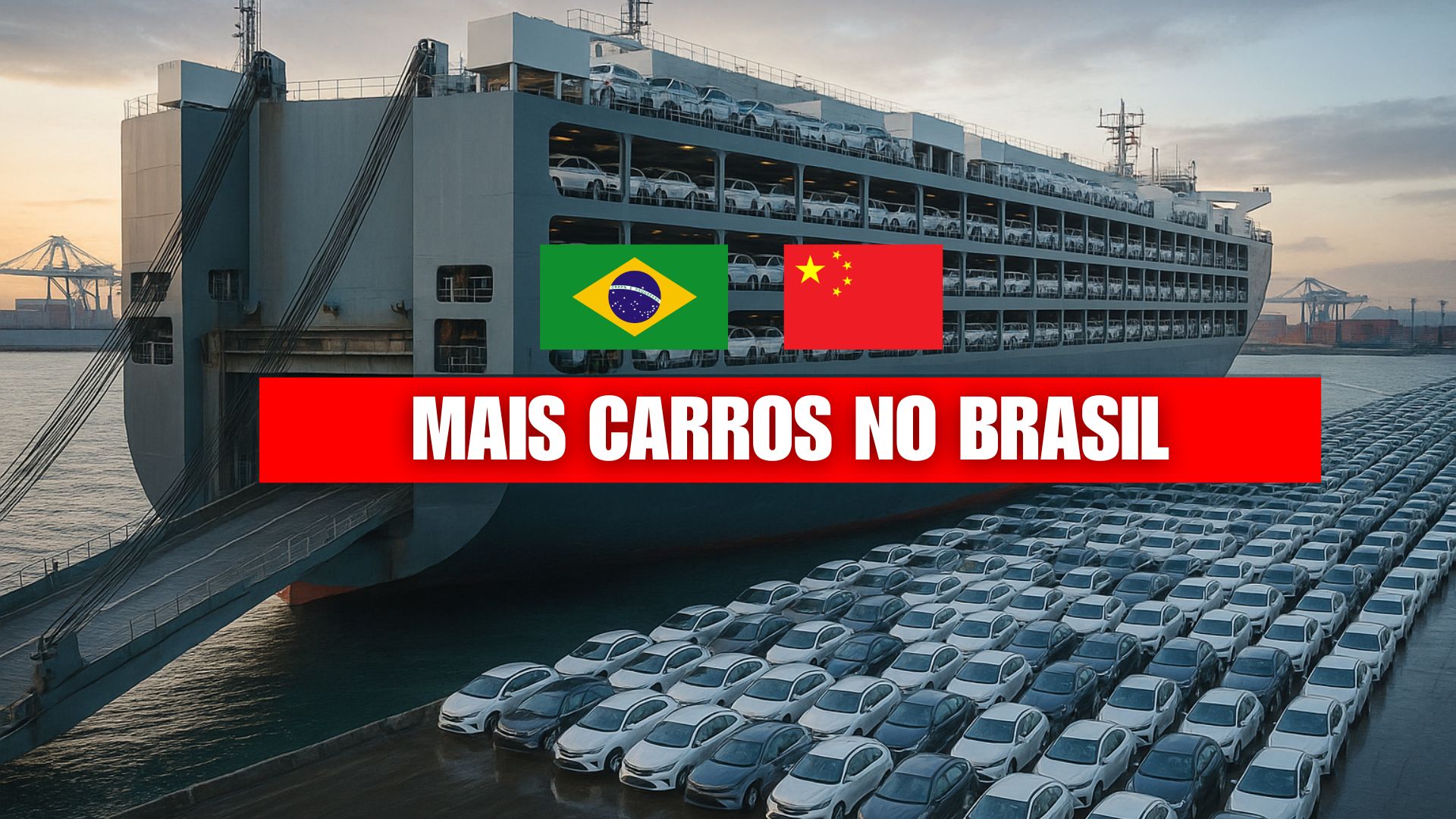 Navio Jisu Fortune, da Geely, chega às rotas Brasil–China e amplia a disputa com a BYD no transporte de veículos e elétricos no país.