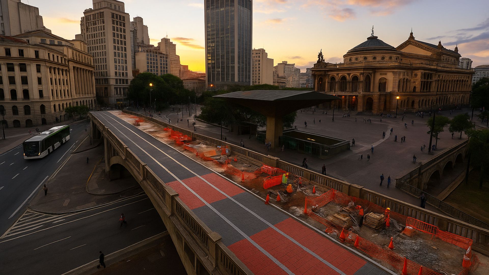 Obra de R$ 70 milhões vai reformar o Viaduto do Chá e a Praça do Patriarca em SP, com novo piso, ponto de ônibus e mudanças polêmicas na marquise.