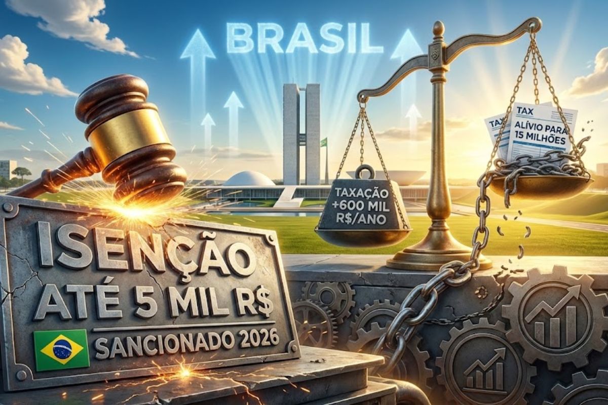 Isenção do IR até 5 mil começa a valer em 2026, dá desconto até 7.350 e cria taxação mínima para rendas acima de 600 mil ao ano.