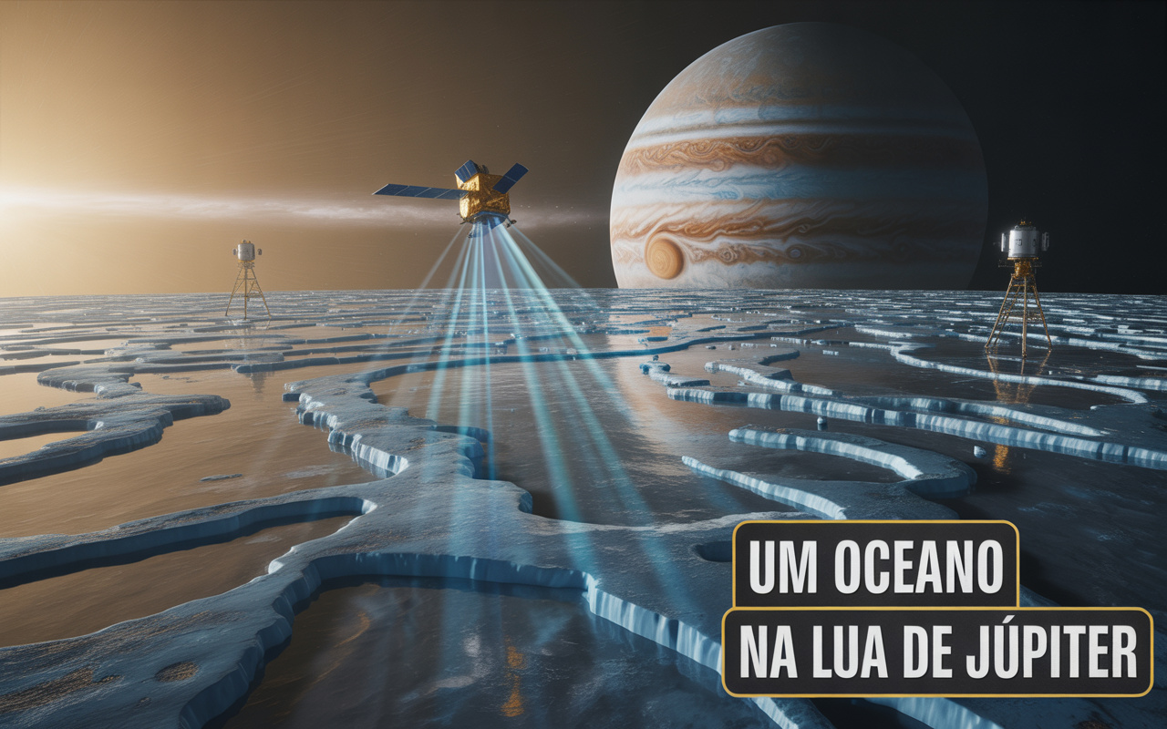 Maior que todos os oceanos da Terra juntos: NASA confirma que Europa, lua de Júpiter, abriga mares subterrâneos e pode ser o novo berço da vida no Sistema Solar