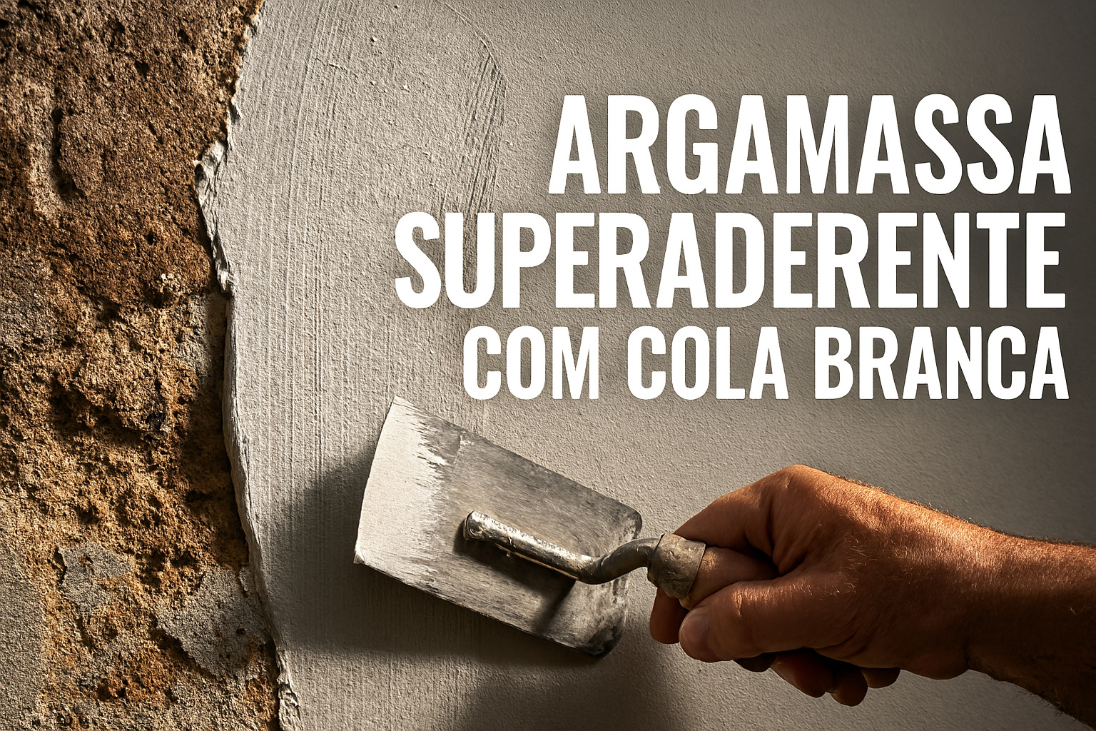 Misturar cimento com cola branca cria uma argamassa superaderente que recupera paredes antigas, corrige rebocos fracos, aumenta a durabilidade e transforma o acabamento na primeira aplicação