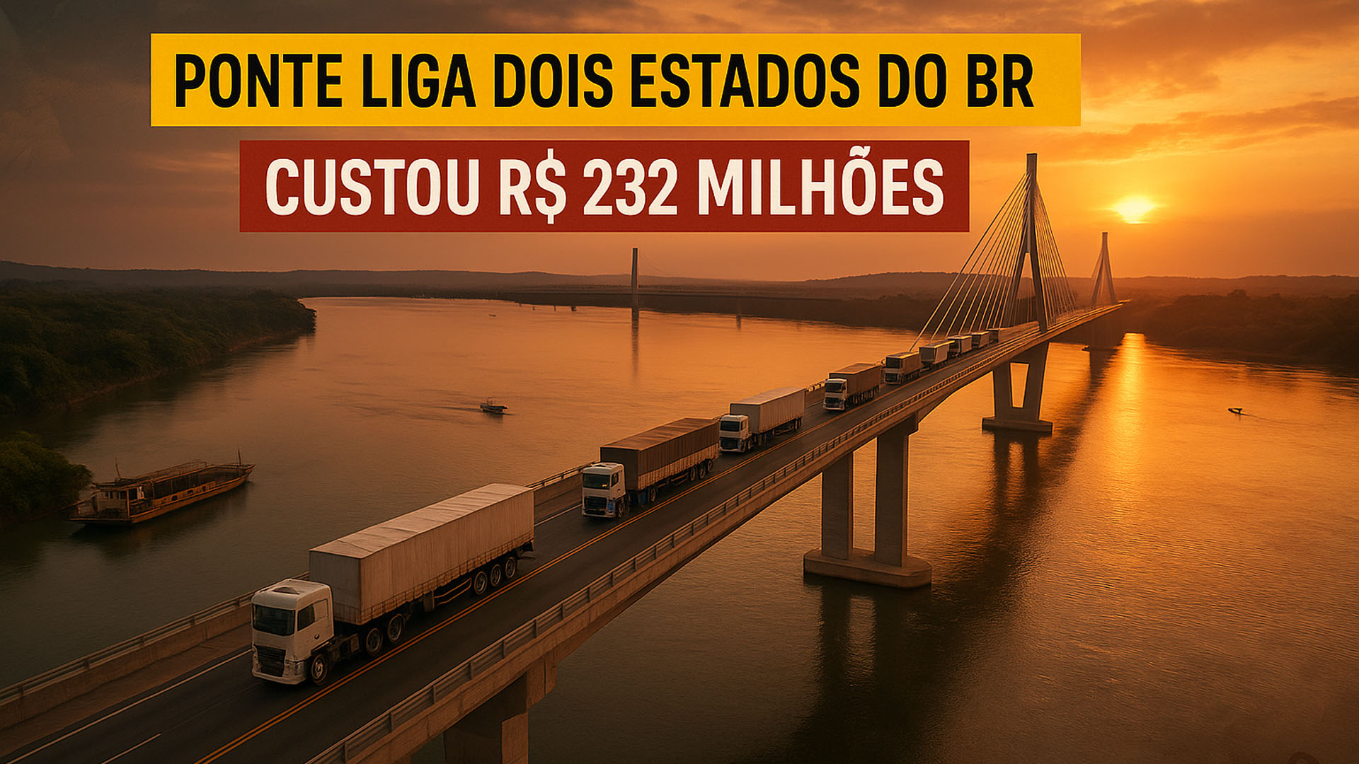 Nova ponte de 1,7 km, que custou R$ 232 milhões e liga dois estados brasileiros, será entregue por Lula e promete fim das balsas e redução de custos do frete agrícola na BR-153