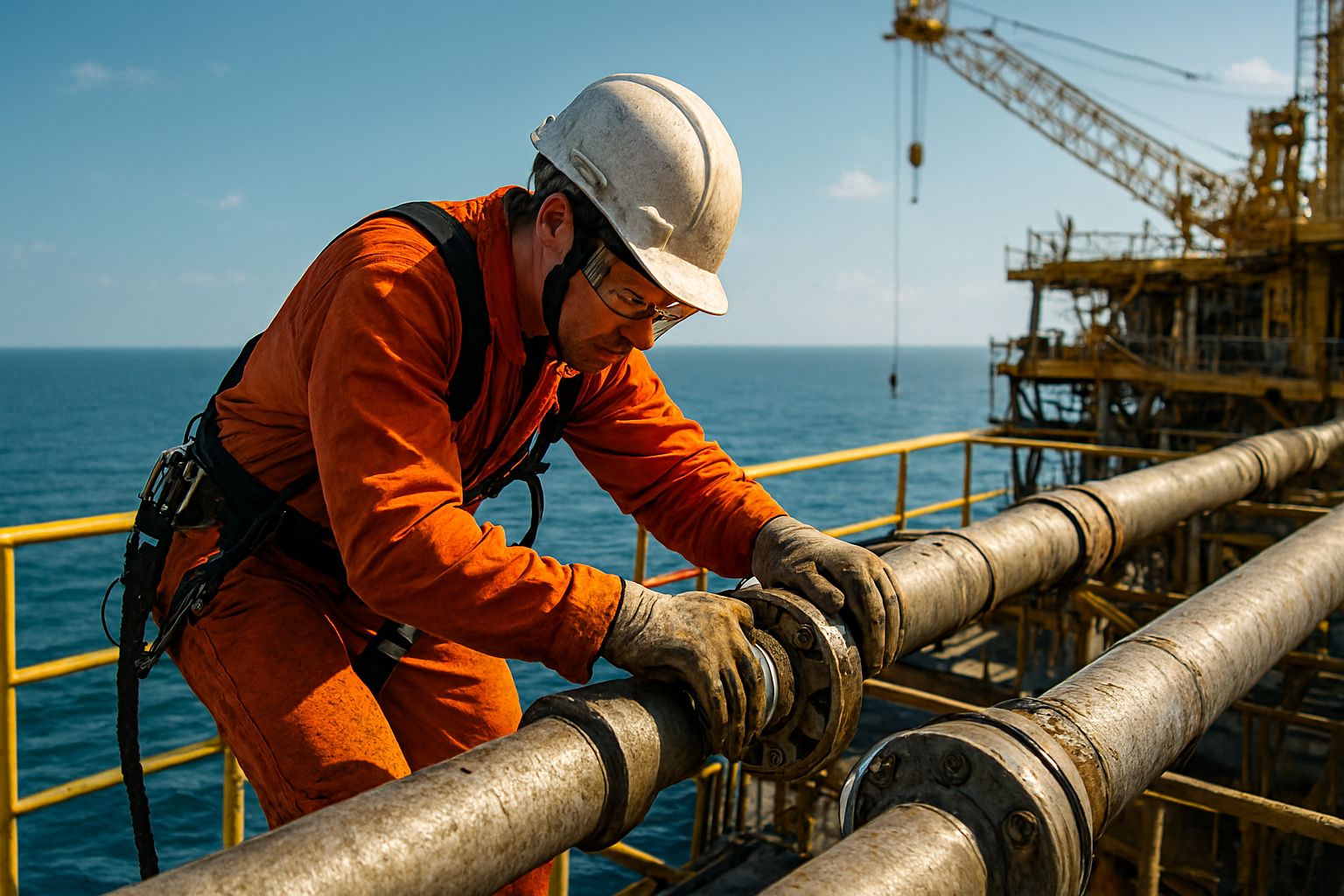 O profissional que sobe 40 metros em pleno alto-mar para montar tubulações enquanto a plataforma balança: o torrista que enfrenta ventos extremos e ganha até R$ 18 mil por mês no pré-sal