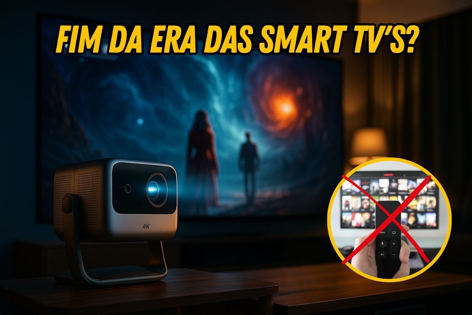Fim da era das Smart Tv's: Projetor 4K que gira 360° chega ao Brasil e promete transformar qualquer parede em cinema de luxo com imagem a laser triplo e som Dolby integrado