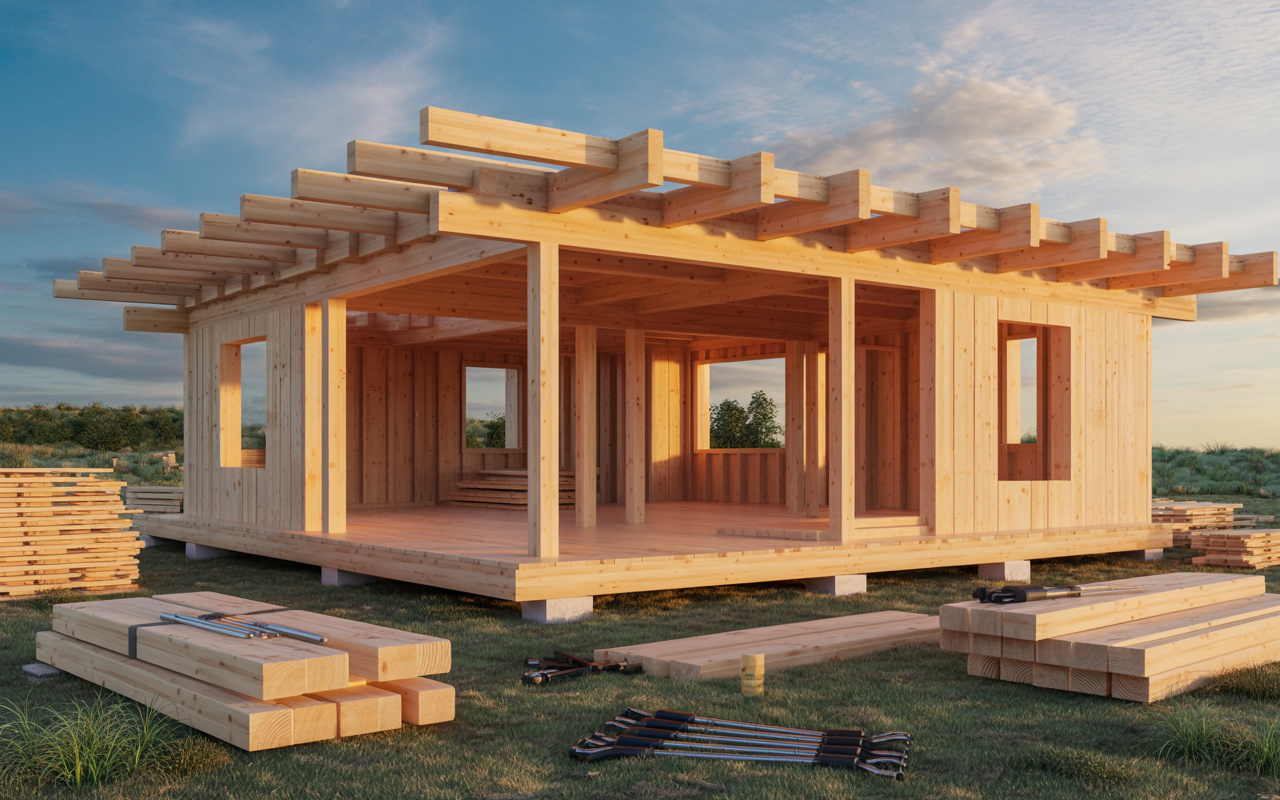 Quanto custa construir uma casa térrea de 40 m² com madeira serrada de reflorestamento: sistema leve, rápido e sustentável que promete obra barata e desempenho superior ao tijolo tradicional