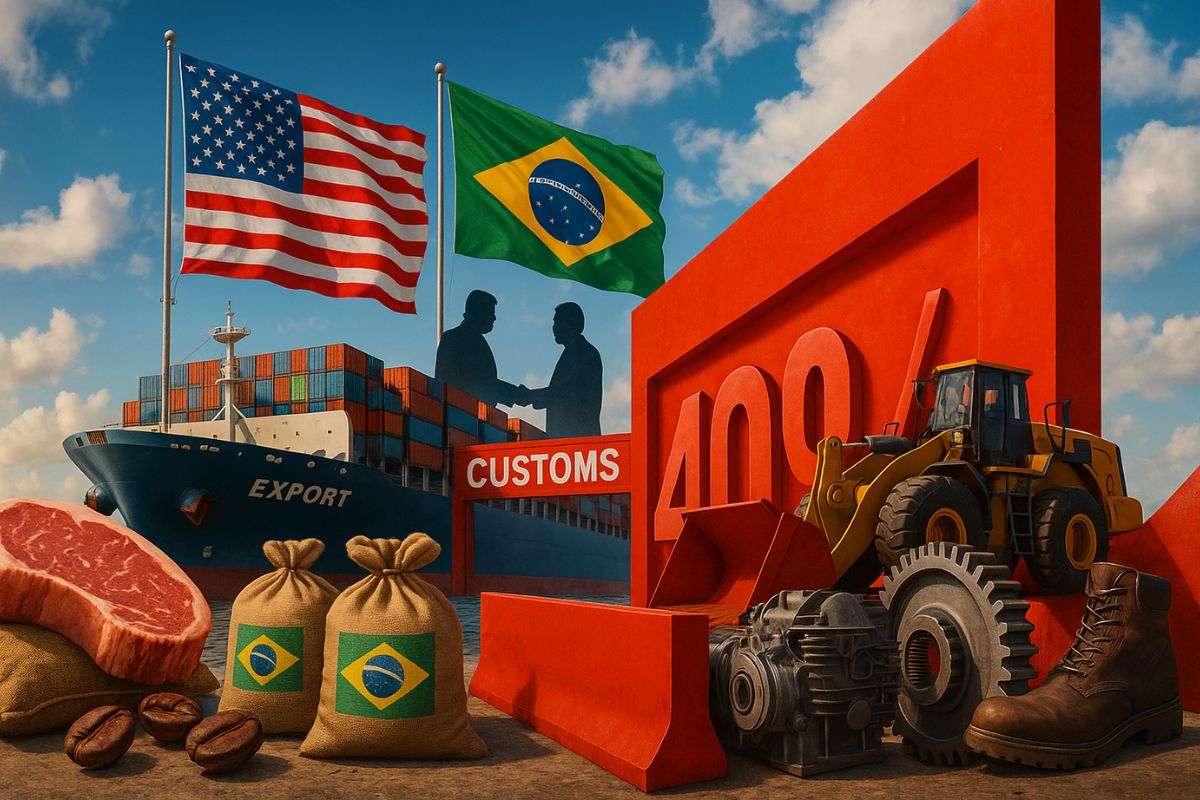 O Tarifaço de 40% foi parcialmente revertido, mas o tarifaço dos EUA ainda pressiona produtos manufaturados, enquanto carne bovina e café voltam a ganhar fôlego nas exportações brasileiras.