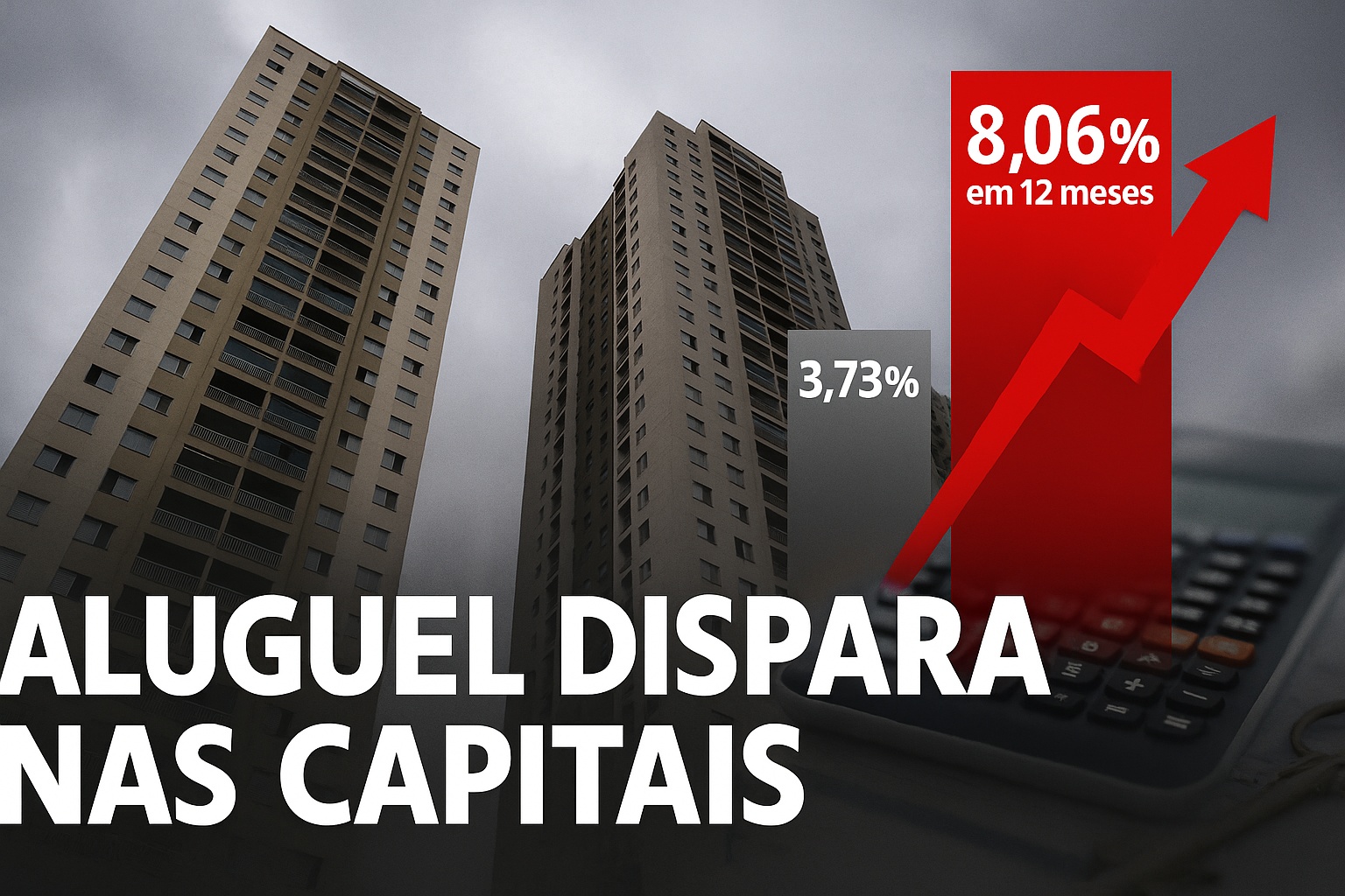 Aluguel sobe mais que o dobro da inflação e cria onda de aperto financeiro nas capitais: FipeZap aponta aumento de 8,06% em apenas 12 meses