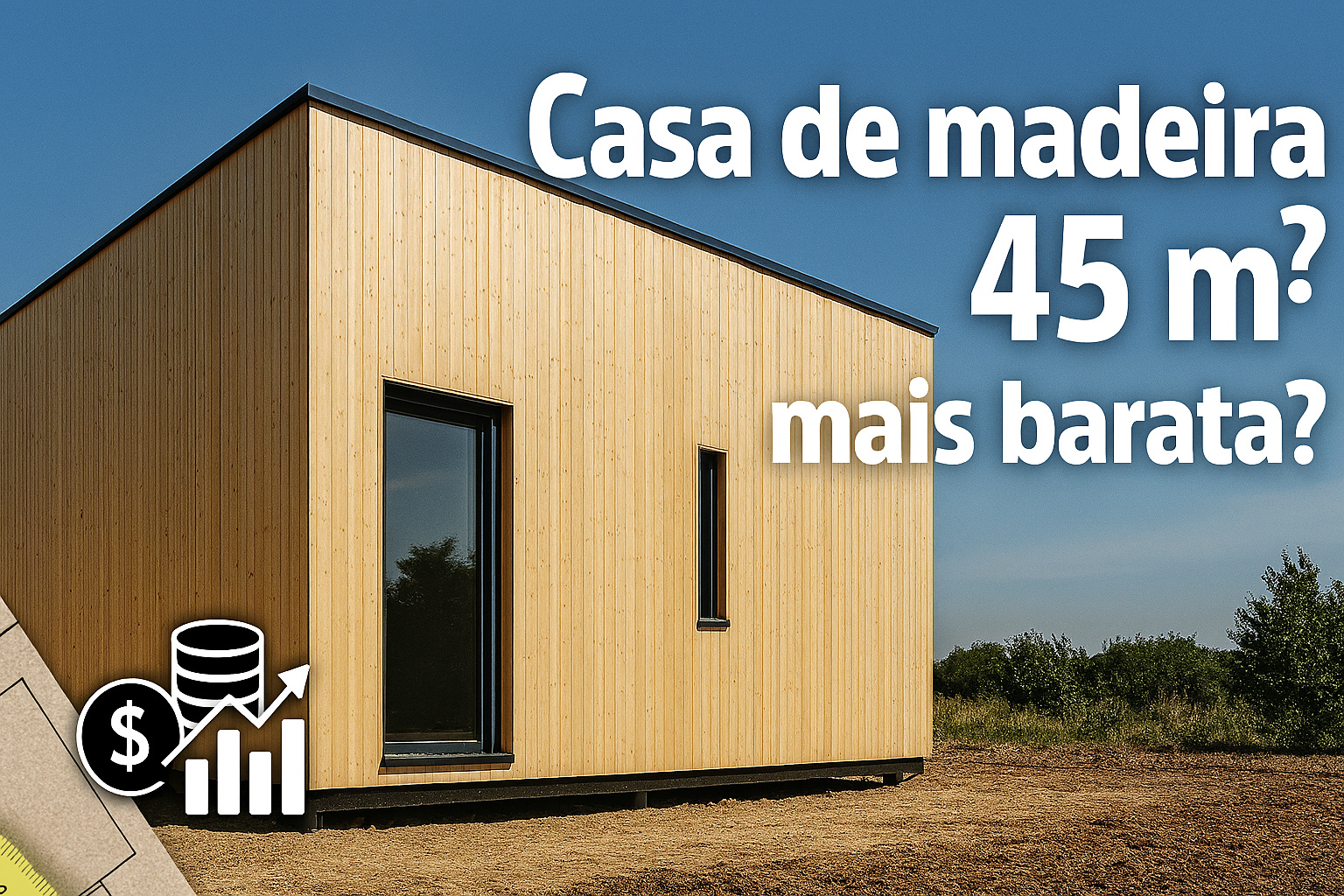 Quanto custa fazer uma casa de madeira tratada de 45 m² com painéis laminados colados e vida útil de até 40 anos: a construção leve que avança no Brasil com rapidez, eficiência e custo reduzido