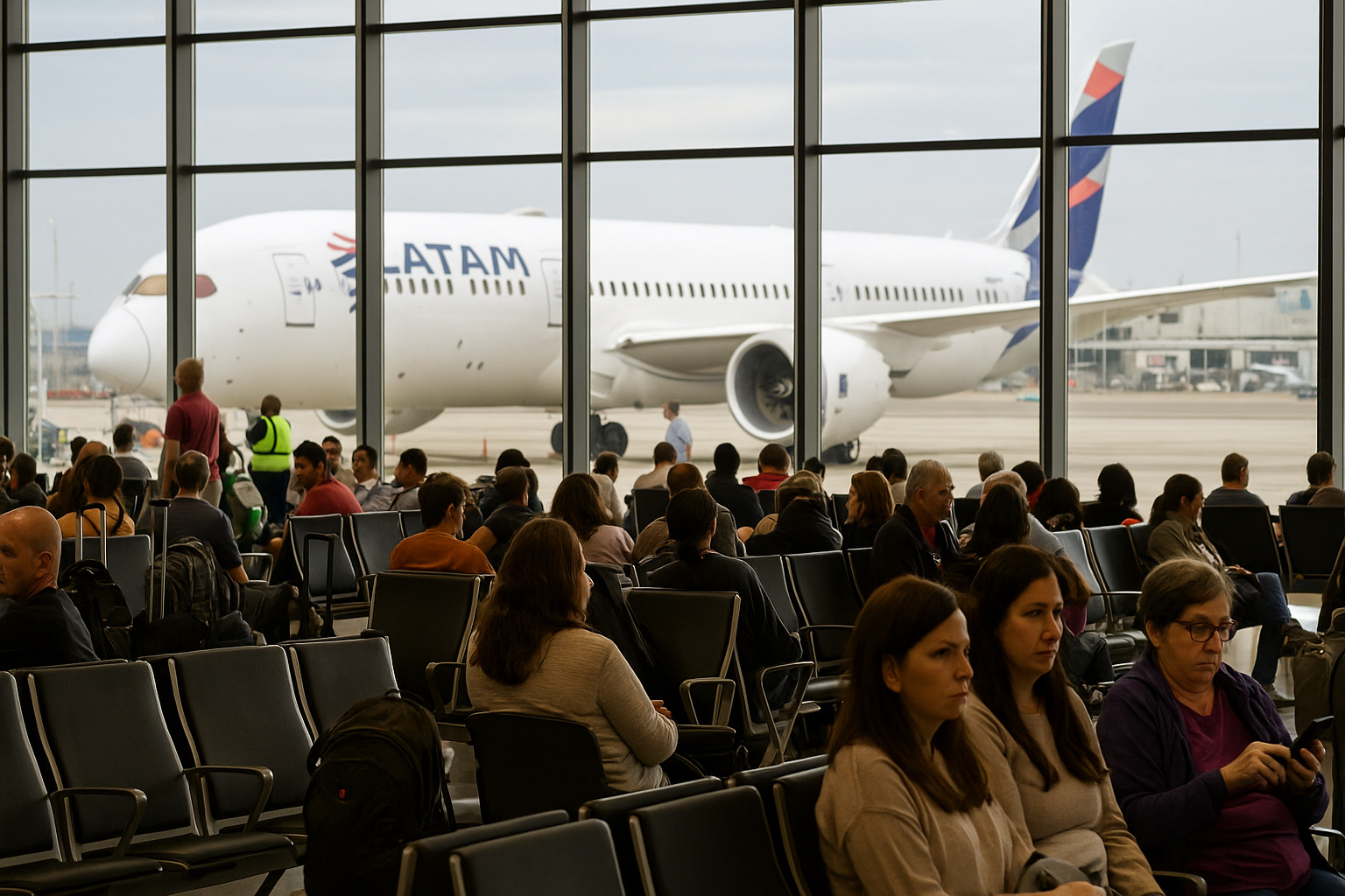 Greve na Latam paralisa o transporte aéreo no Chile e cancela mais de 170 voos, afetando 20 mil passageiros
