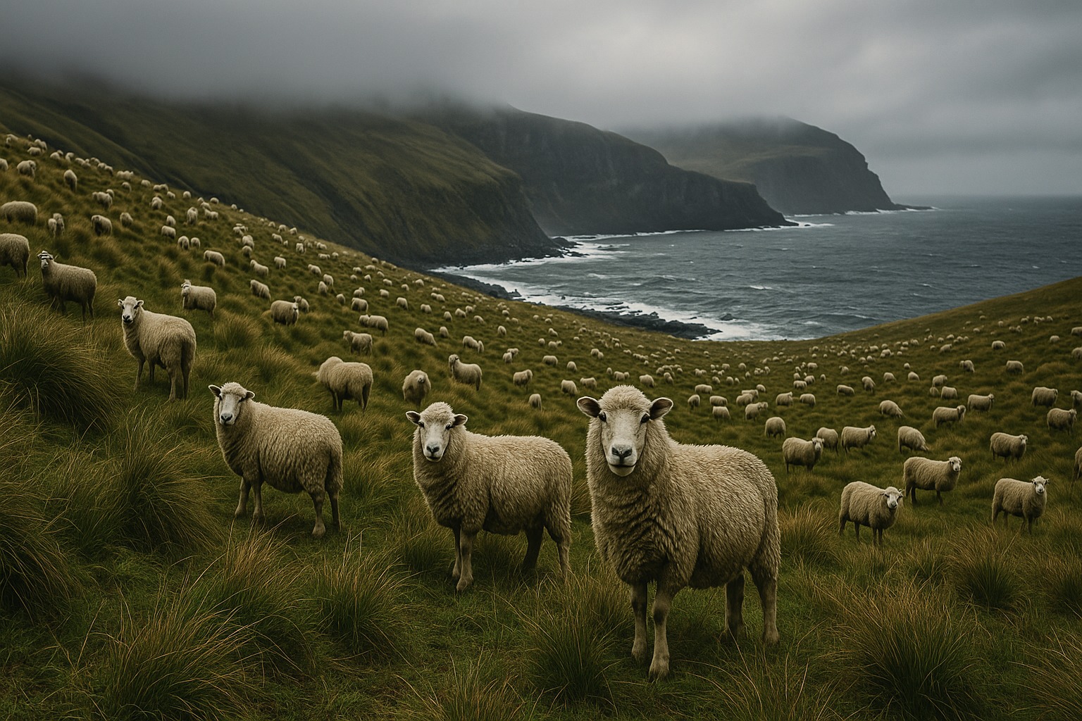 Ilha Campbell, Ilha, Ovelhas