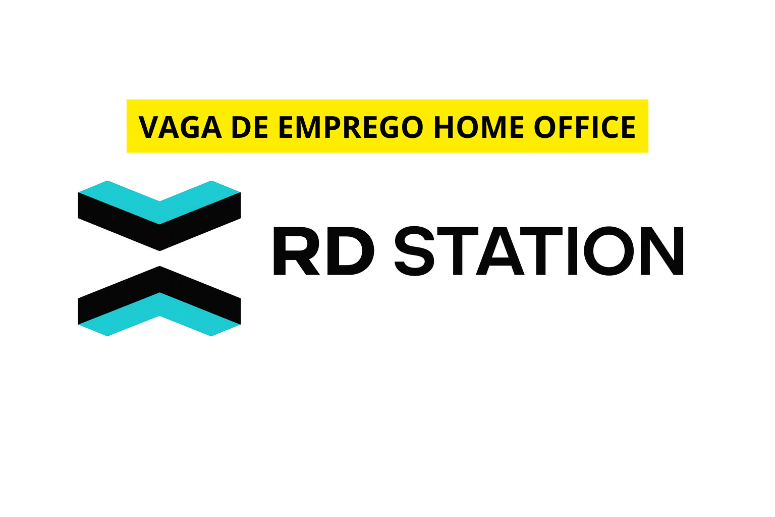 Logotipo da RD Station com destaque para vaga de emprego home office em suporte júnior