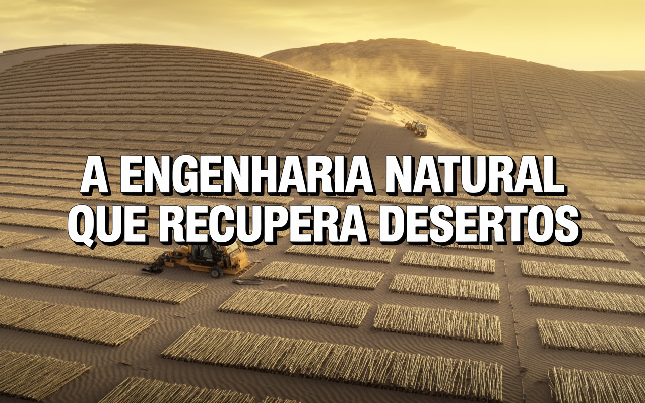 Com 6.000 km² de dunas estabilizadas e grades de palha que seguram ventos de até 70 km/h, a China surpreende o mundo ao recuperar desertos inteiros usando engenharia natural em Kubuqi