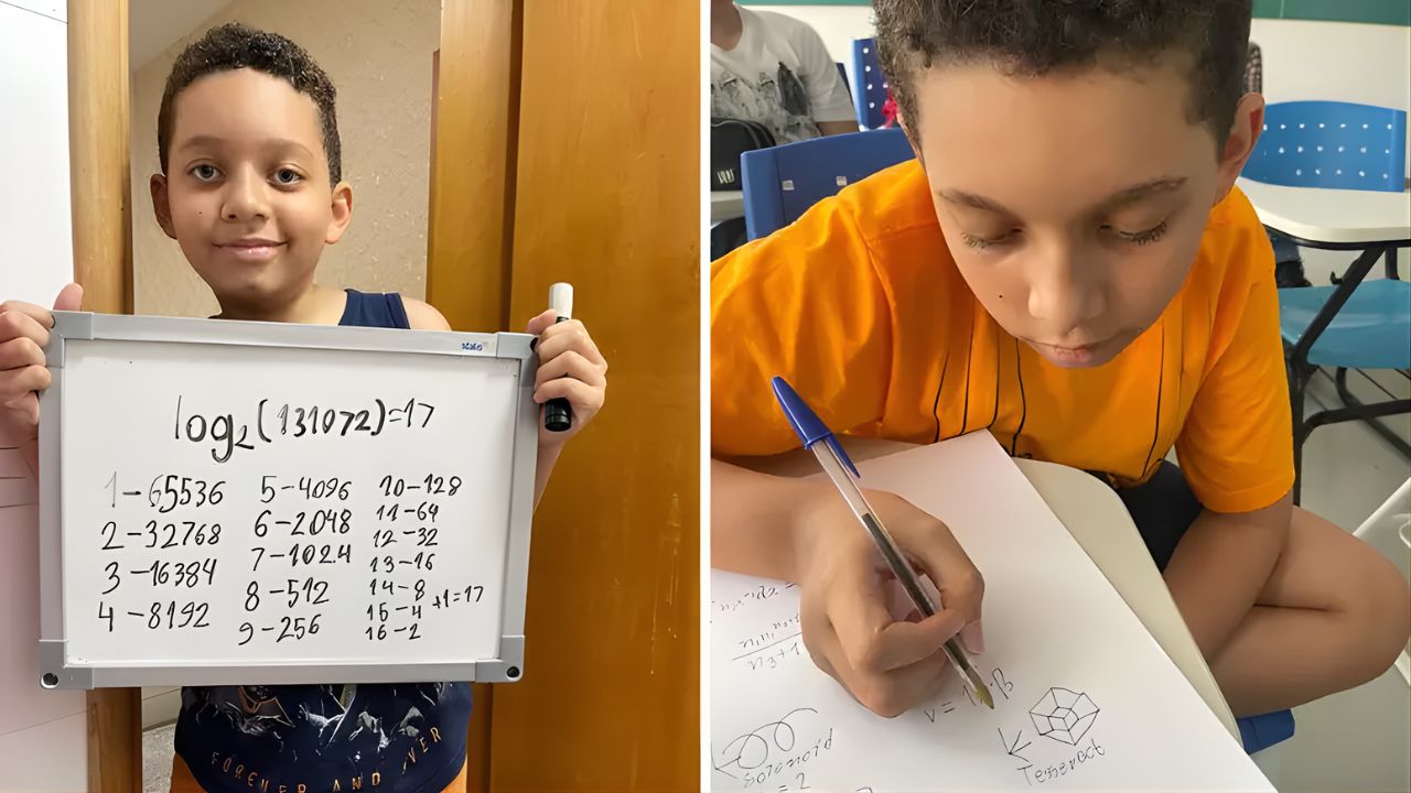 Conheça a história de Rafael, de 11 anos, que desenvolveu uma fórmula matemática original — a “Fórmula de Kessler” — valida por professores da UnB.