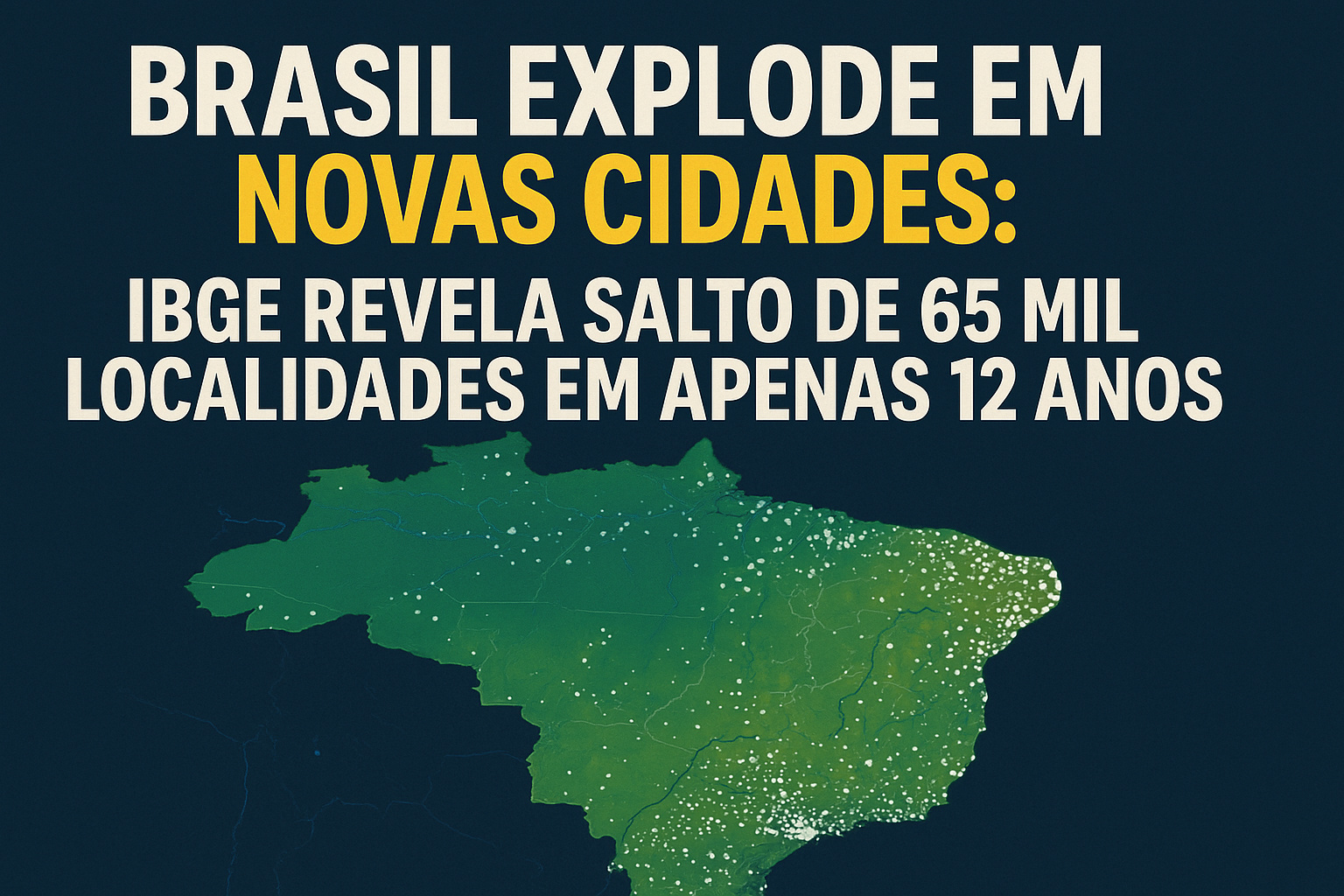 Brasil explode em novas cidades: IBGE revela salto de 65 mil localidades em apenas 12 anos