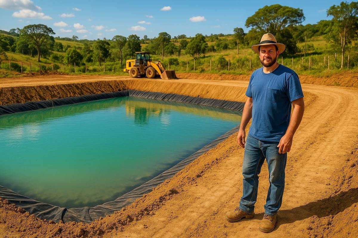 Passo a passo para construir lago em terreno arenoso usando lona de silo, proteger a estrutura e gastar cerca de R$ 2.800