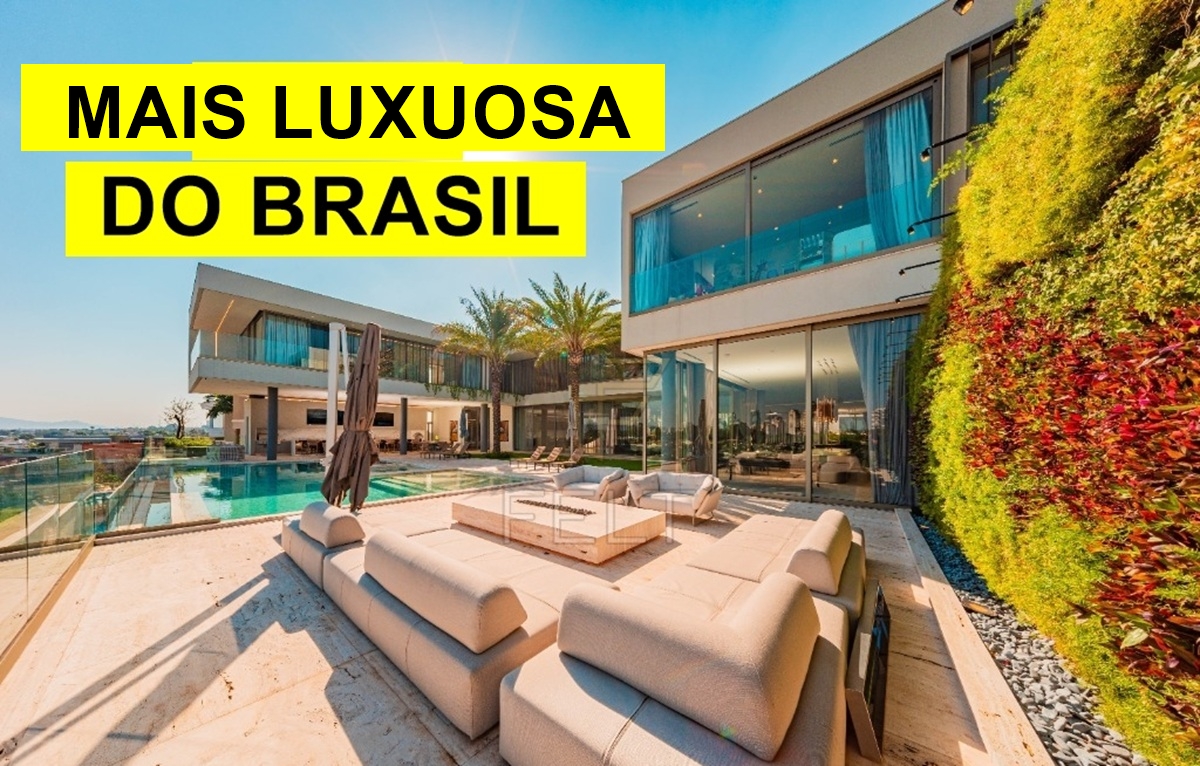 Mansão Diamante, avaliada em R$ 120.000.000,00, impressiona com 3.323 m², seis suítes, spa panorâmico, cinema 4K