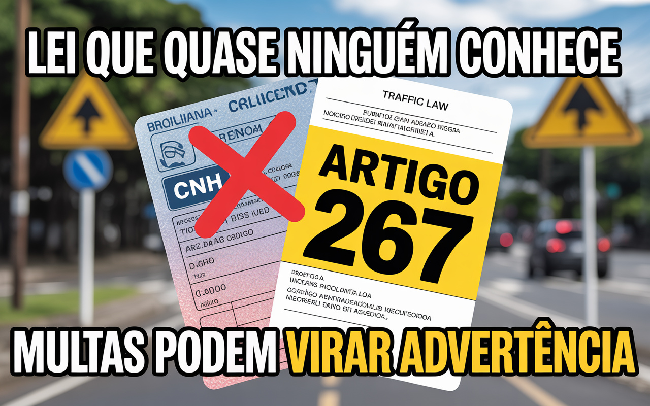 A lei que quase nenhum motorista conhece: multas leves e médias podem virar advertência por escrito, zerar pontos e evitar qualquer punição na CNH, tudo graças ao Artigo 267 do Código de Trânsito