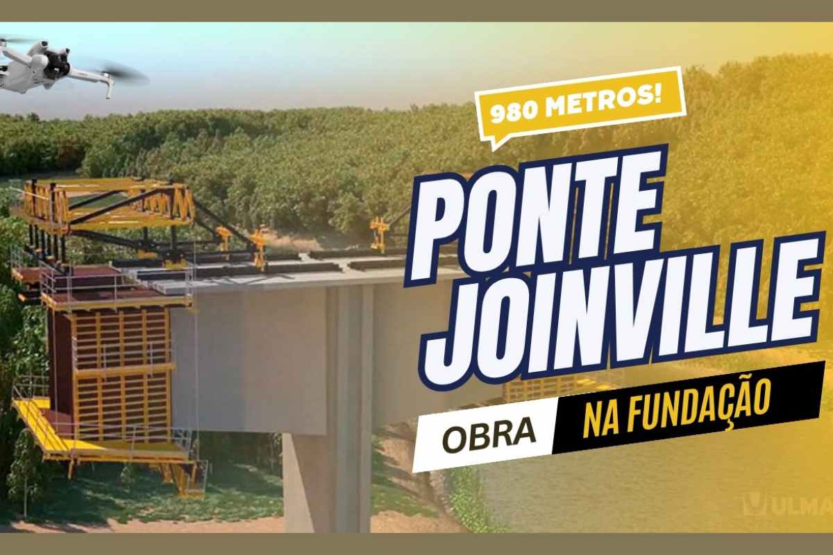 Acompanhe a obra de R$ 314 milhões da Ponte Joinville, com fundação em estacas raiz e construção em balanço sucessivo sobre o rio Cachoeira, destravando o trânsito.
