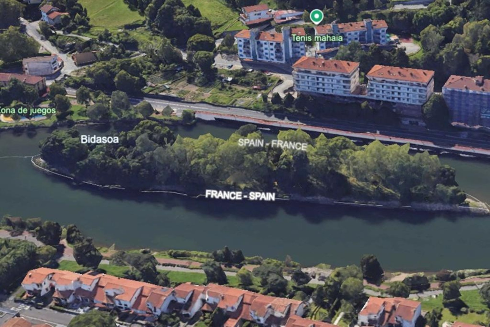 Ilha dos Faisões, Ilha, Irun, França, Espanha