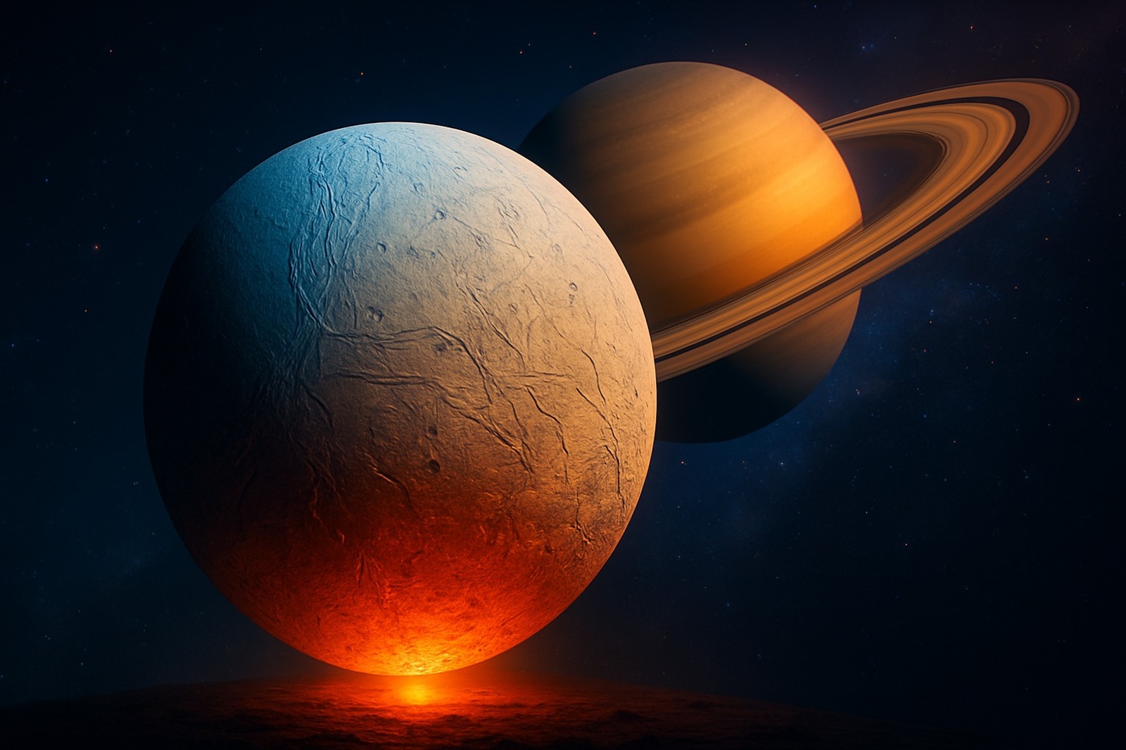 Encélado revela calor no polo norte e reforça possibilidade de vida com oceano subterrâneo estável, segundo estudo liderado por Oxford e NASA