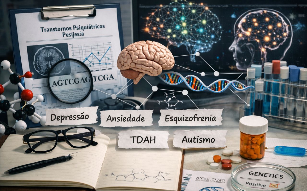 Pesquisa publicada na Nature identifica cinco fatores genéticos que conectam depressão, ansiedade, esquizofrenia, TDAH e outros transtornos mentais.