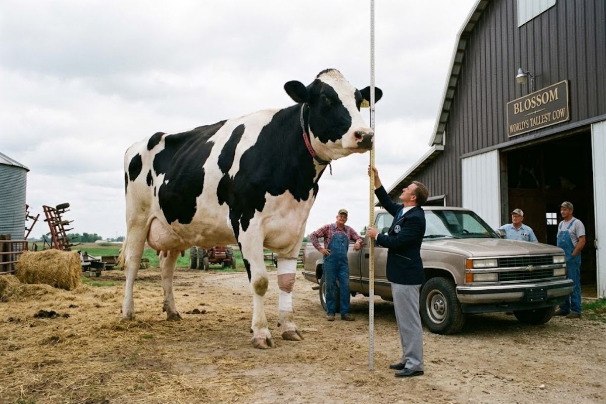 maior vaca do mundo: Blossom, Holandesa de Illinois, entrou no Guinness Book após reconhecimento póstumo; recorde de 1,93 metro e morte em 2015.