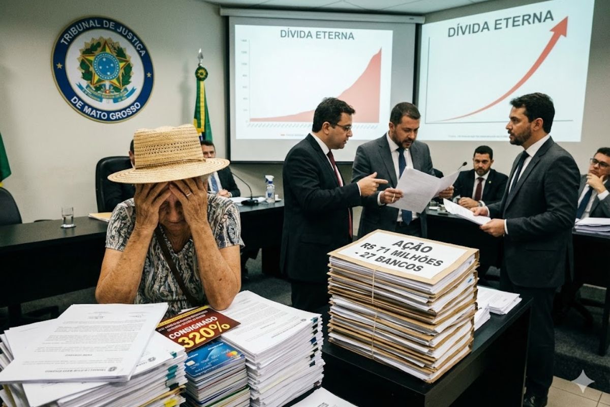 Em Mato Grosso, ação civil pública acusa 27 bancos de empurrar aposentados ao superendividamento por meio de cartão consignado e crédito rotativo, questionando contratos e proteção da renda.