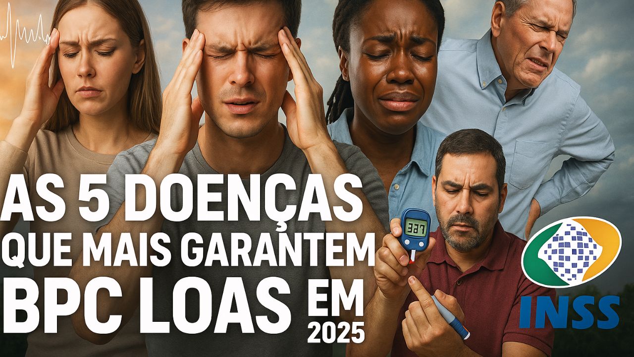 As 5 doenças que mais garantem BPC Loas em 2025: epilepsia, depressão, esquizofrenia, diabetes e problemas de coluna que realmente impedem trabalhar e provam