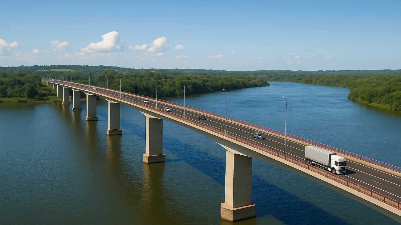 Nova ponte vai ligar o Brasil a país vizinho e promete ser a mais importante da América Latina, conectando Porto Xavier a San Javier.