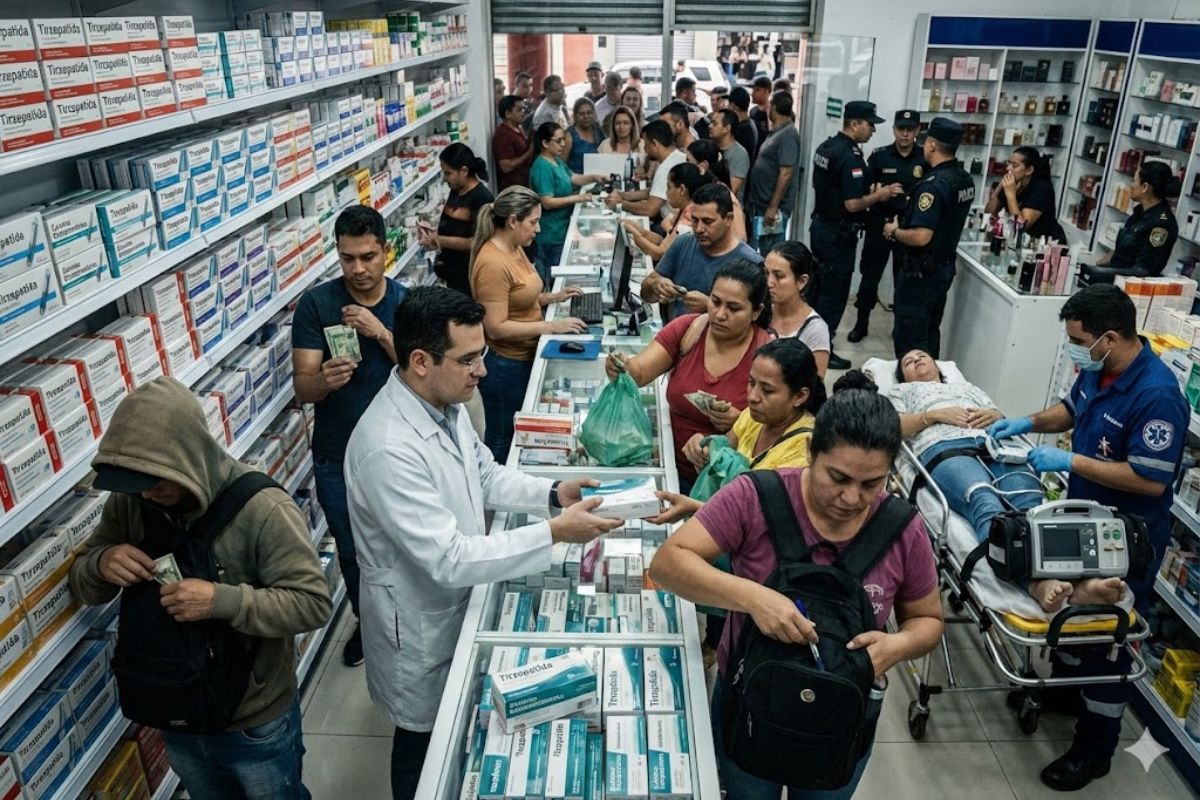 farmácias no Paraguai vendem tirzepatida barata, alimentam mercado clandestino de canetas emagrecedoras e empurram remédios para emagrecer sem aval da Anvisa.