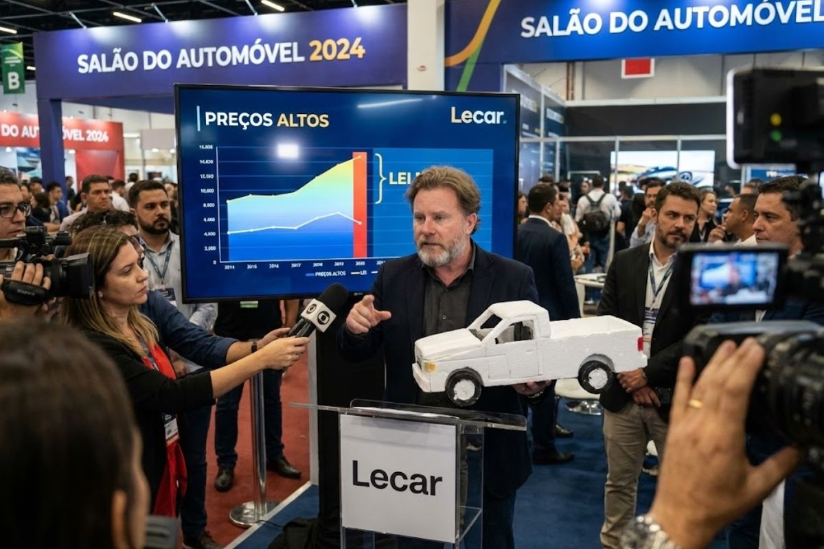 CEO da Lecar admite que carro elétrico barato é inviável, culpa leis e custos, promete fábrica e mostra no Salão do Automóvel o desafio do preço no Brasil.