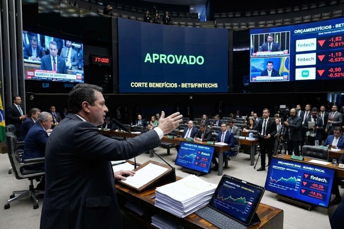 Câmara aprova projeto que aumenta imposto sobre bets, corta benefícios fiscais, taxa fintechs, eleva juros sobre capital próprio e busca equilibrar o Orçamento de 2026.