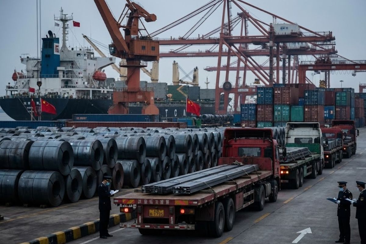 China amplia licenciamento e exige autorização do Ministério do Comércio para exportação de aço e produtos siderúrgicos, reforçando controle econômico.
