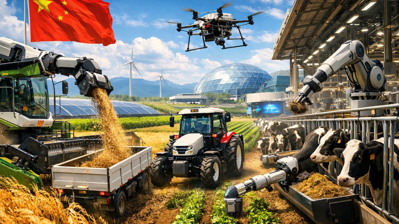 China inaugura fazenda totalmente robótica que planta, colhe, alimenta o gado e decide tudo por IA, transformando a agricultura com máquinas autônomas, sensores avançados (3)