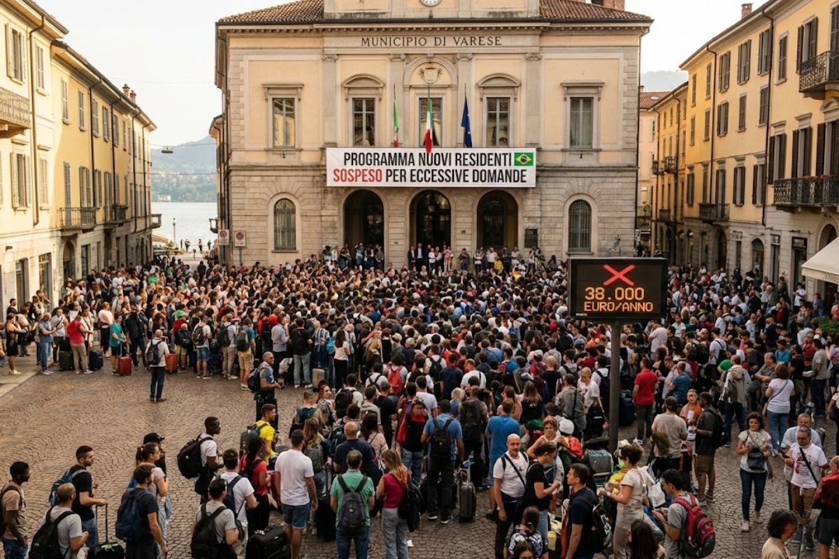 cidade italiana paradisíaca em Varese atrai novos moradores com Câmara de Comércio de Varese exigindo cidadania europeia para incentivo anual.