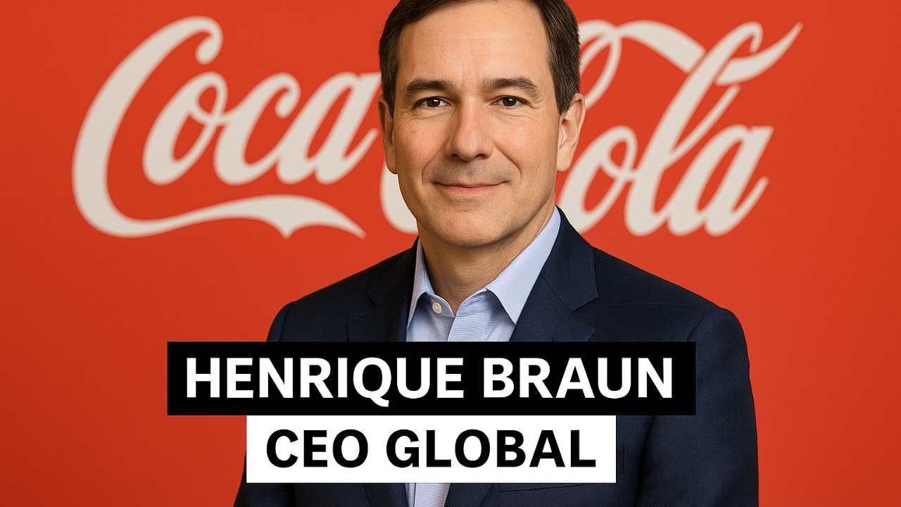 Coca-Cola nomeia Henrique Braun como CEO global em 2026, sucedendo James Quincey e abrindo nova fase de liderança corporativa.