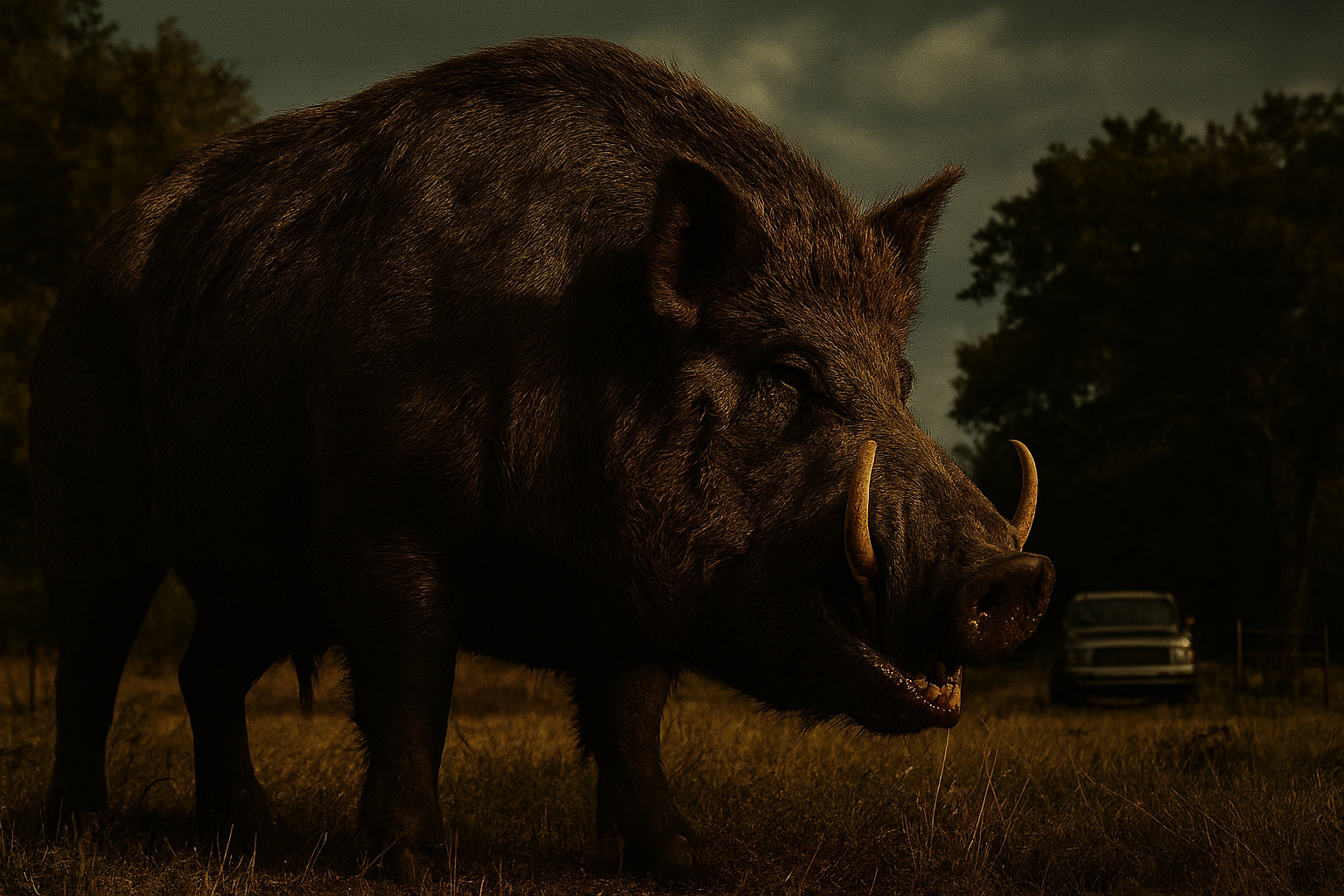 Com mais de 3 metros de comprimento e origem selvagem, o javali gigante conhecido como Hogzilla virou lenda nos Estados Unidos e expôs os riscos do crescimento fora de controle de porcos ferais