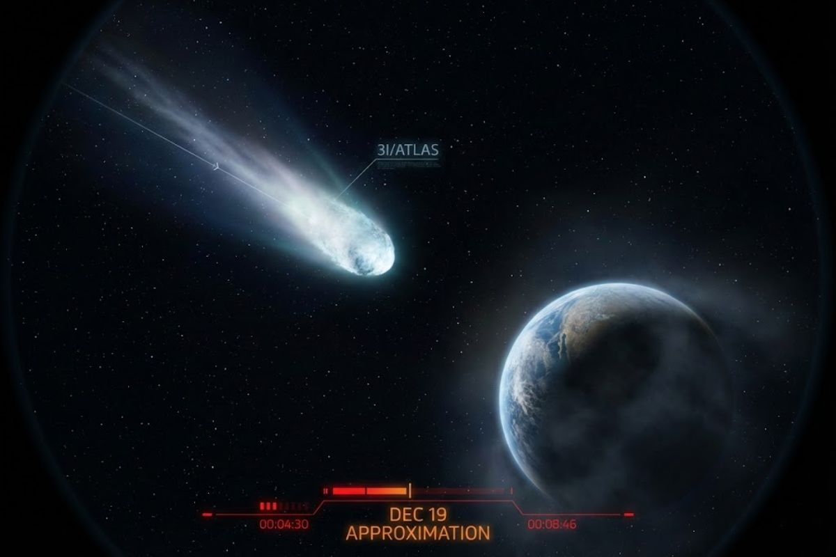 Quando o cometa interestelar 3I/ATLAS faz sua maior aproximação da Terra em 19 de dezembro de 2025, o cometa interestelar 3I/ATLAS afasta boatos de impacto e reforça o interesse da Terra pela ciência espacial.