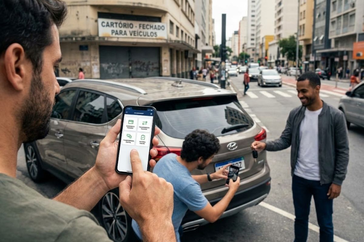 Nova regra de compra e venda de carro muda tudo: cartório acaba, transferência de documento no aplicativo da Carteira Digital de Trânsito com autovistoria.