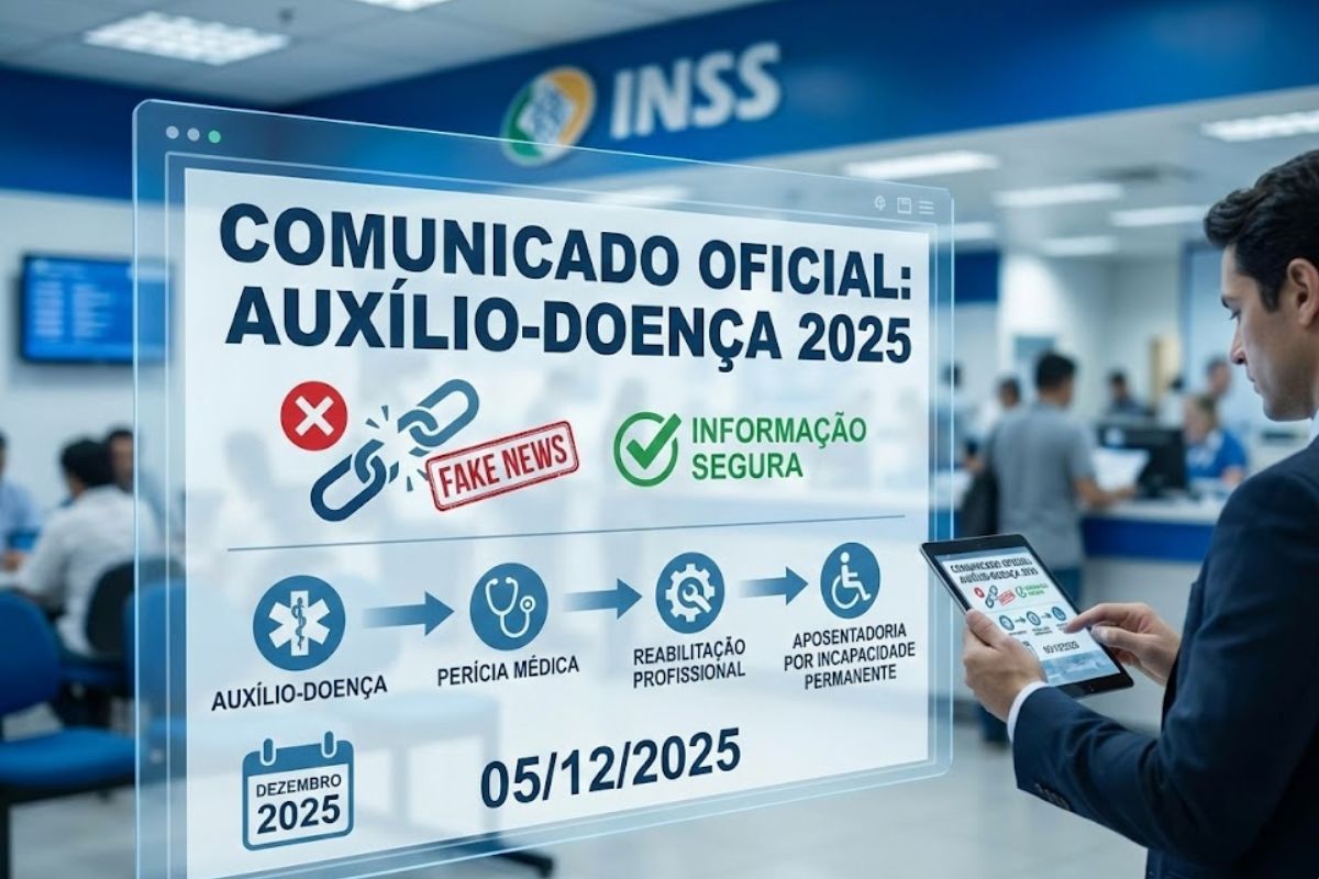 Comunicado do INSS explica auxílio-doença, perícia médica, reabilitação profissional e quando vira aposentadoria por incapacidade permanente em 2025.