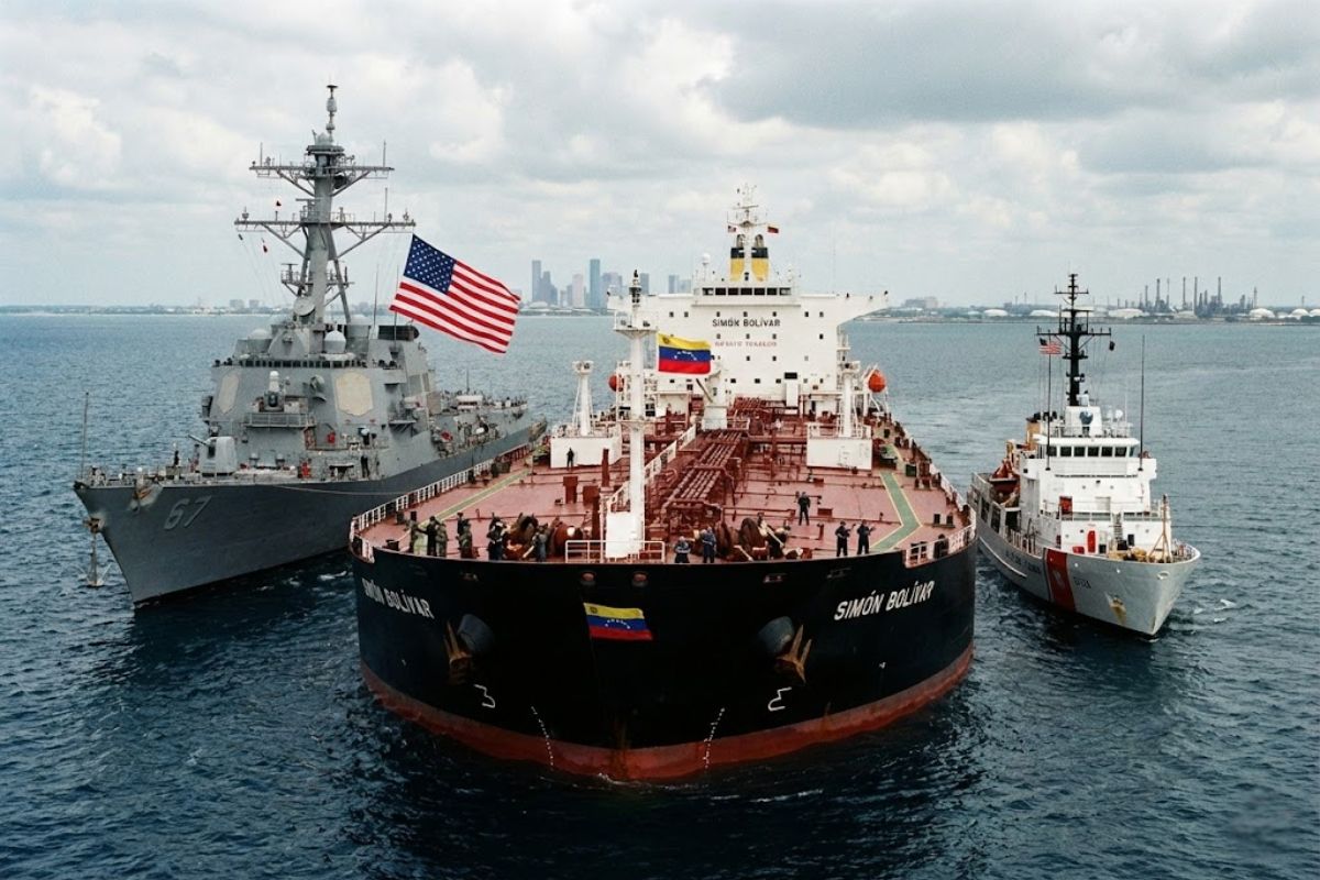 superpetroleiro venezuelano apreendido segue para Houston; Maduro reage, PDVSA silencia e a Guarda Costeira não comenta, enquanto EUA ampliam interceptações de petróleo venezuelano.