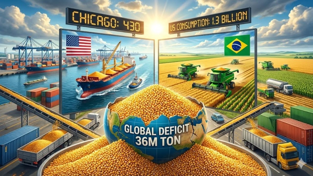 Déficit global de milho já passa de 36 milhões de toneladas e segura os preços consumo americano perto de 1,3 bilhão, suporte em 430 em Chicago e exportação brasileira