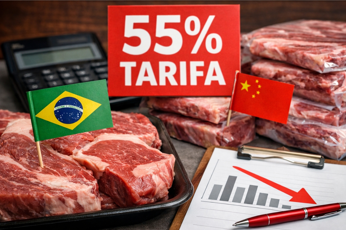 China define tarifa adicional de 55% para importações de carne bovina brasileira